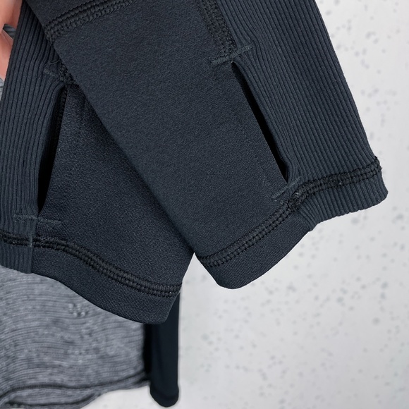 Calia Warm 1/4 Zip Pullover Graphite/Egret/Caviar (gray and black). Thumbholes. - Picture 7 of 12